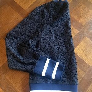 Zara Navy Lace Baseball Long Sleeve Top NWOT  XS